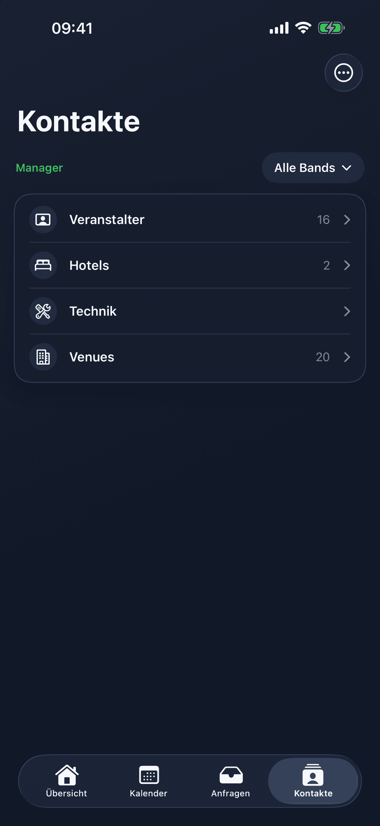 Kontakte im dunklen Modus