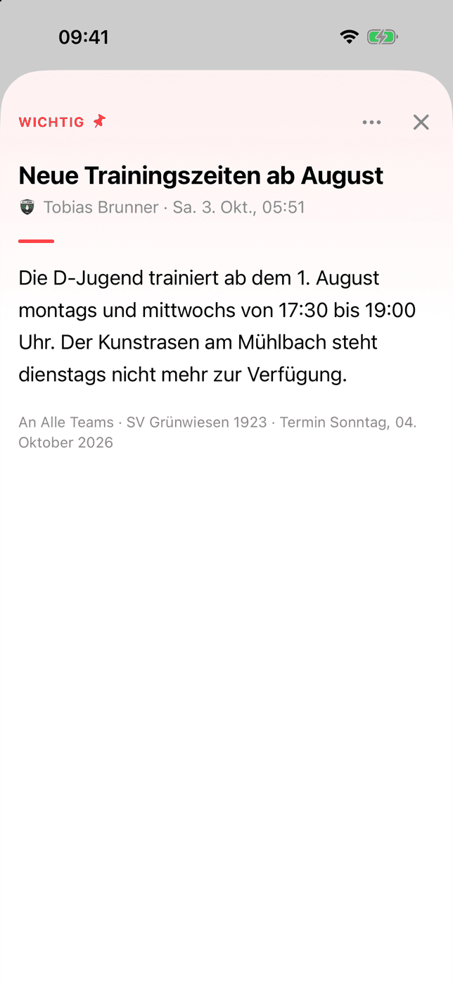Eine Nachricht, der richtige Kreis.
