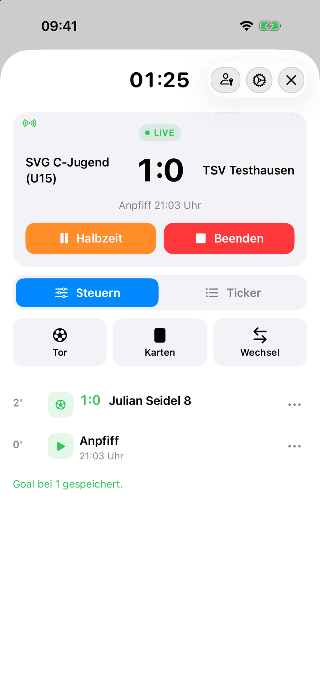Teamly Live-Ticker
