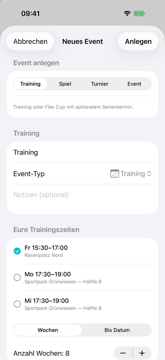 Training planen