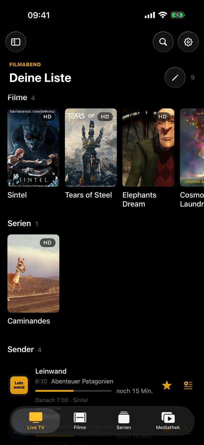 Watchly eigene Liste auf dem iPhone