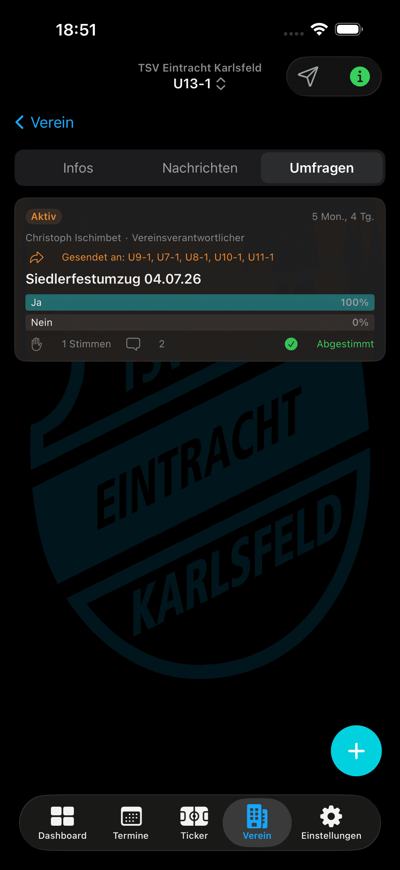 Übersicht aller Umfragen mit Status